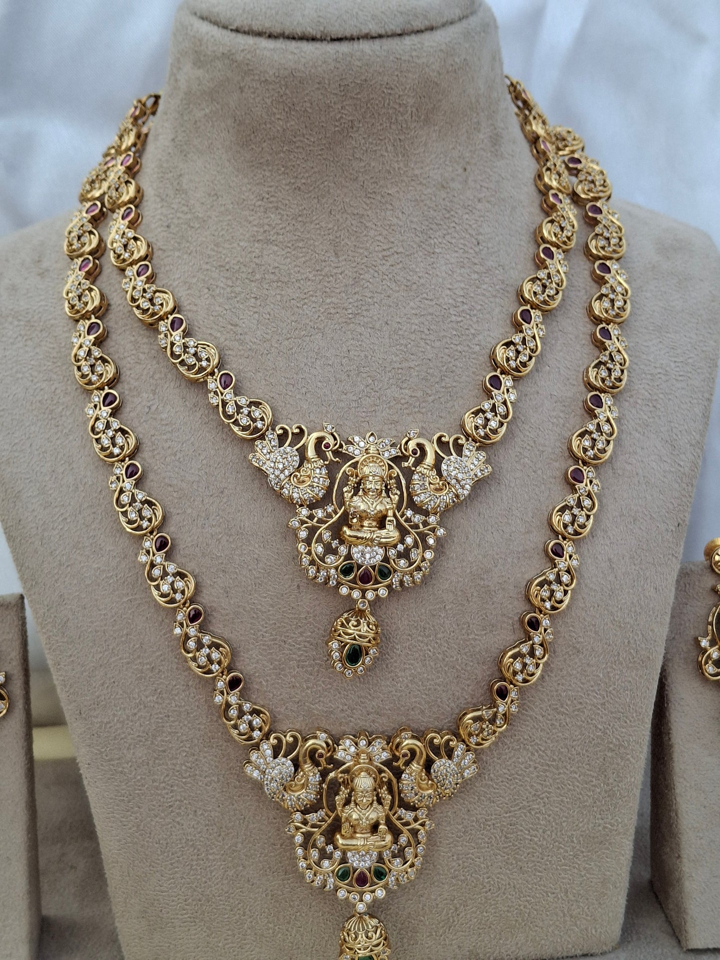 Traditional Lakshmi Temple Jewellery Set with Antique Gold Finish