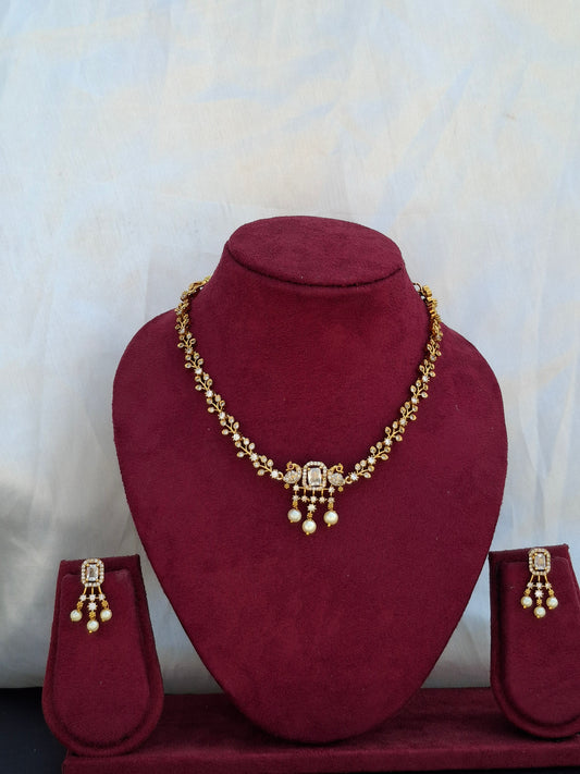 Multi-Color Stone Changeable Necklace Set with Earrings