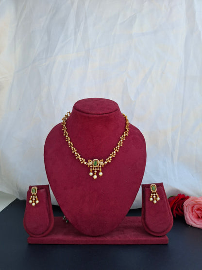 Multi-Color Stone Changeable Necklace Set with Earrings