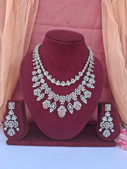 Graceful Bloom American Diamond Jewelry Set