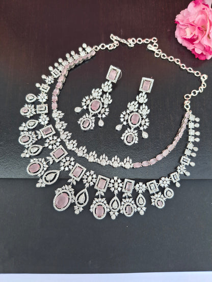 Graceful Bloom American Diamond Jewelry Set