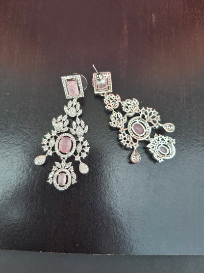 Graceful Bloom American Diamond Jewelry Set