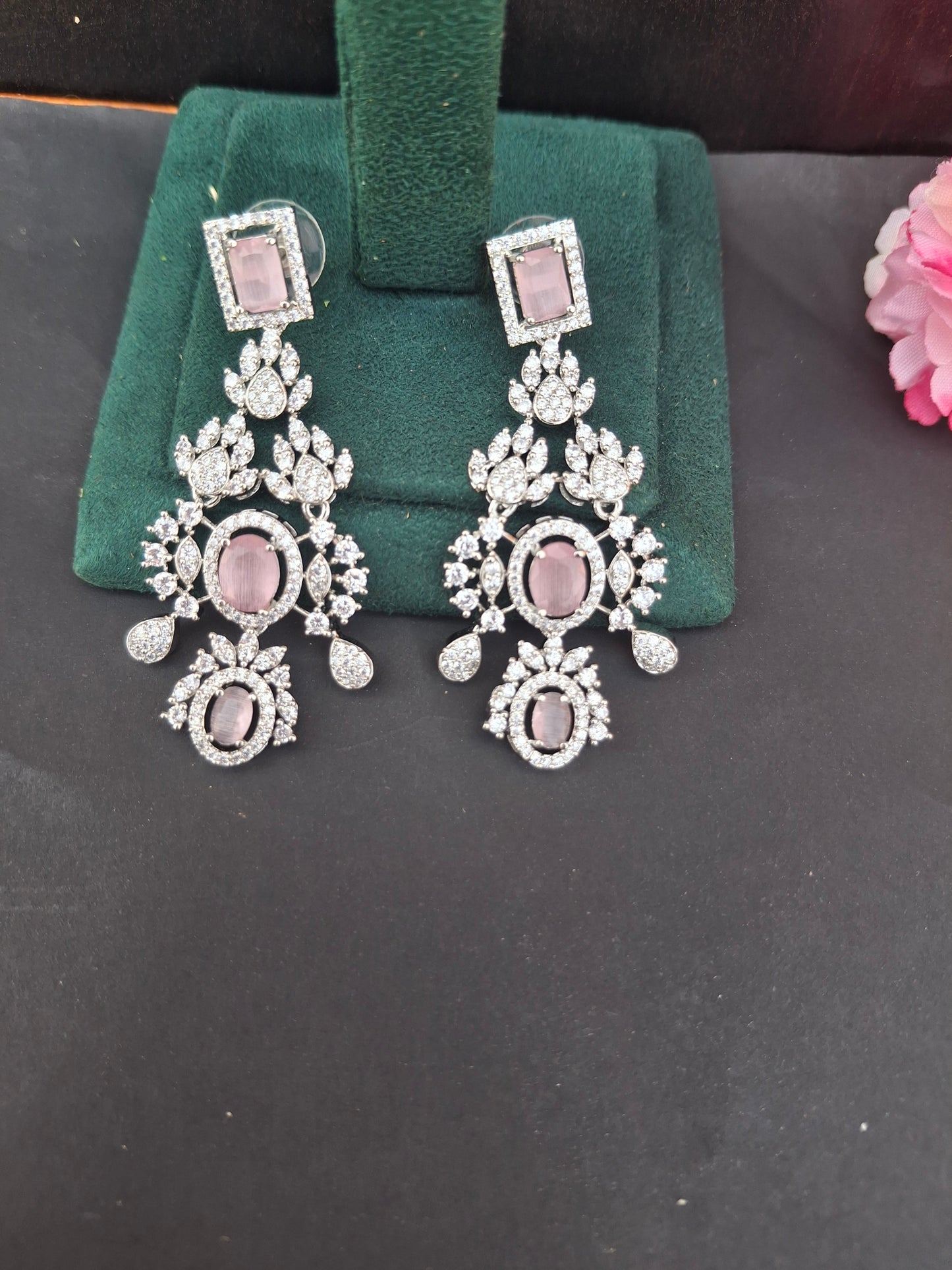 Graceful Bloom American Diamond Jewelry Set