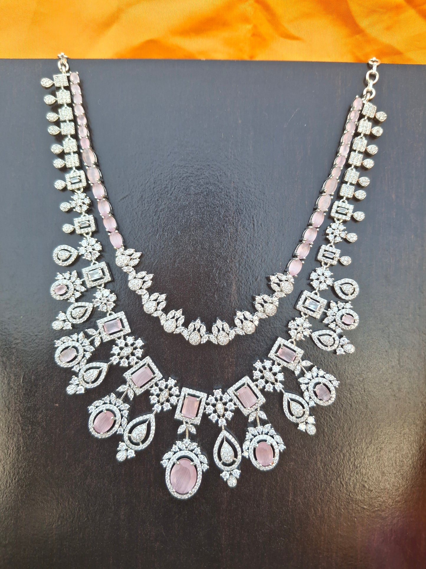 Graceful Bloom American Diamond Jewelry Set