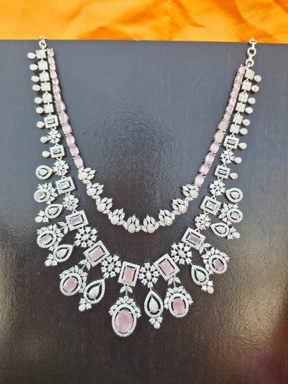 Graceful Bloom American Diamond Jewelry Set