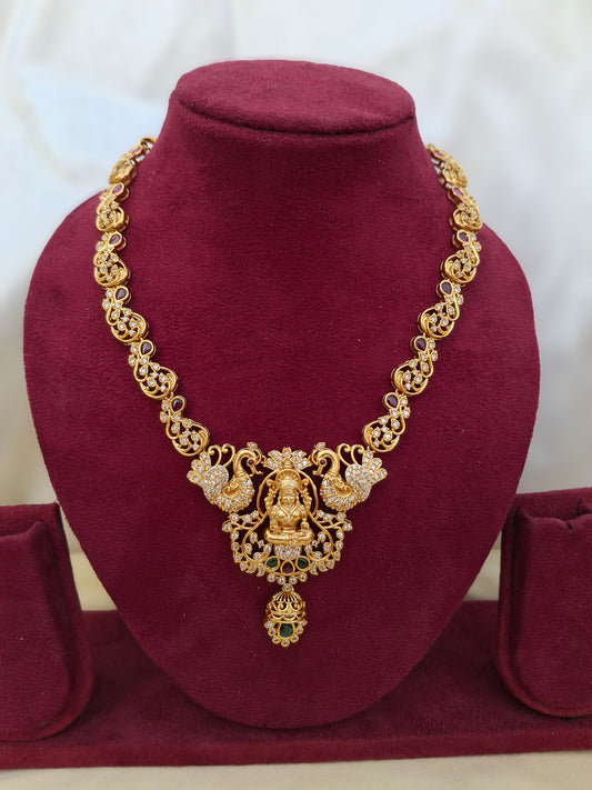 Traditional Lakshmi Temple Jewellery Set with Antique Gold Finish