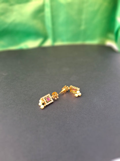 Traditional Kundan Choker Necklace Set with Earrings