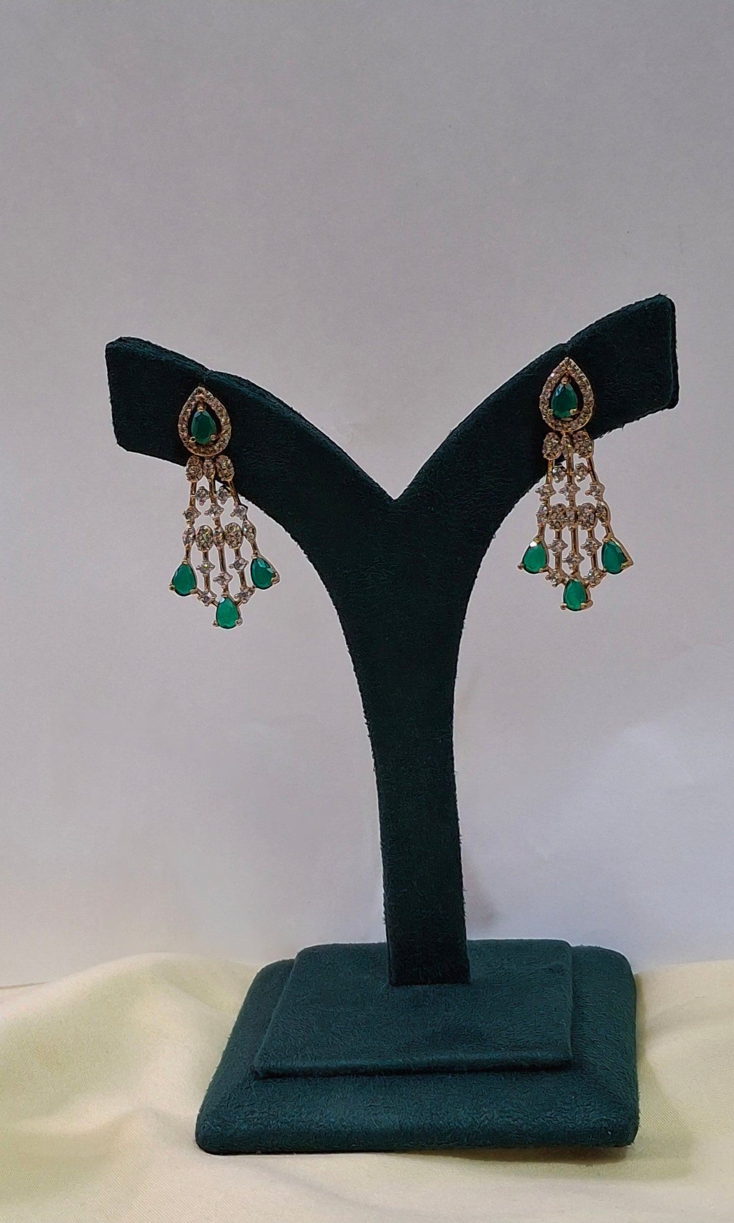 Emerald Green Stone Drop Choker Set