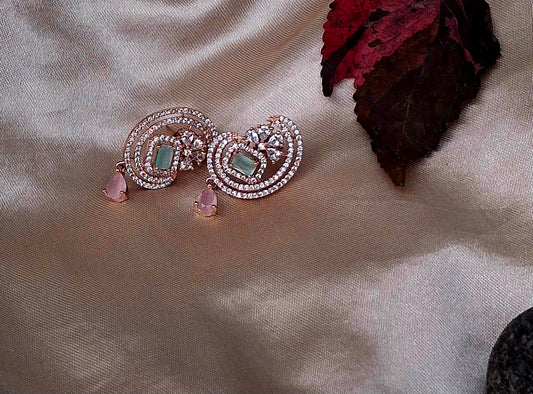 Rose Gold Twirl Pink Elegance Earrings